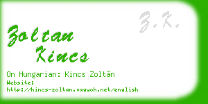 zoltan kincs business card
